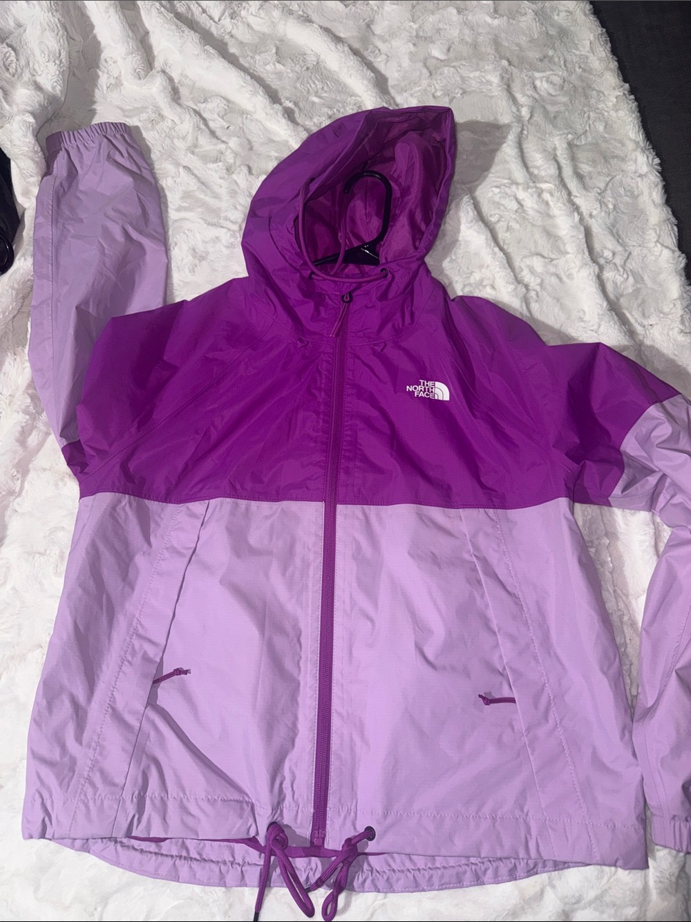 The North Face Two-Tone Purple Hooded Shell Jacket